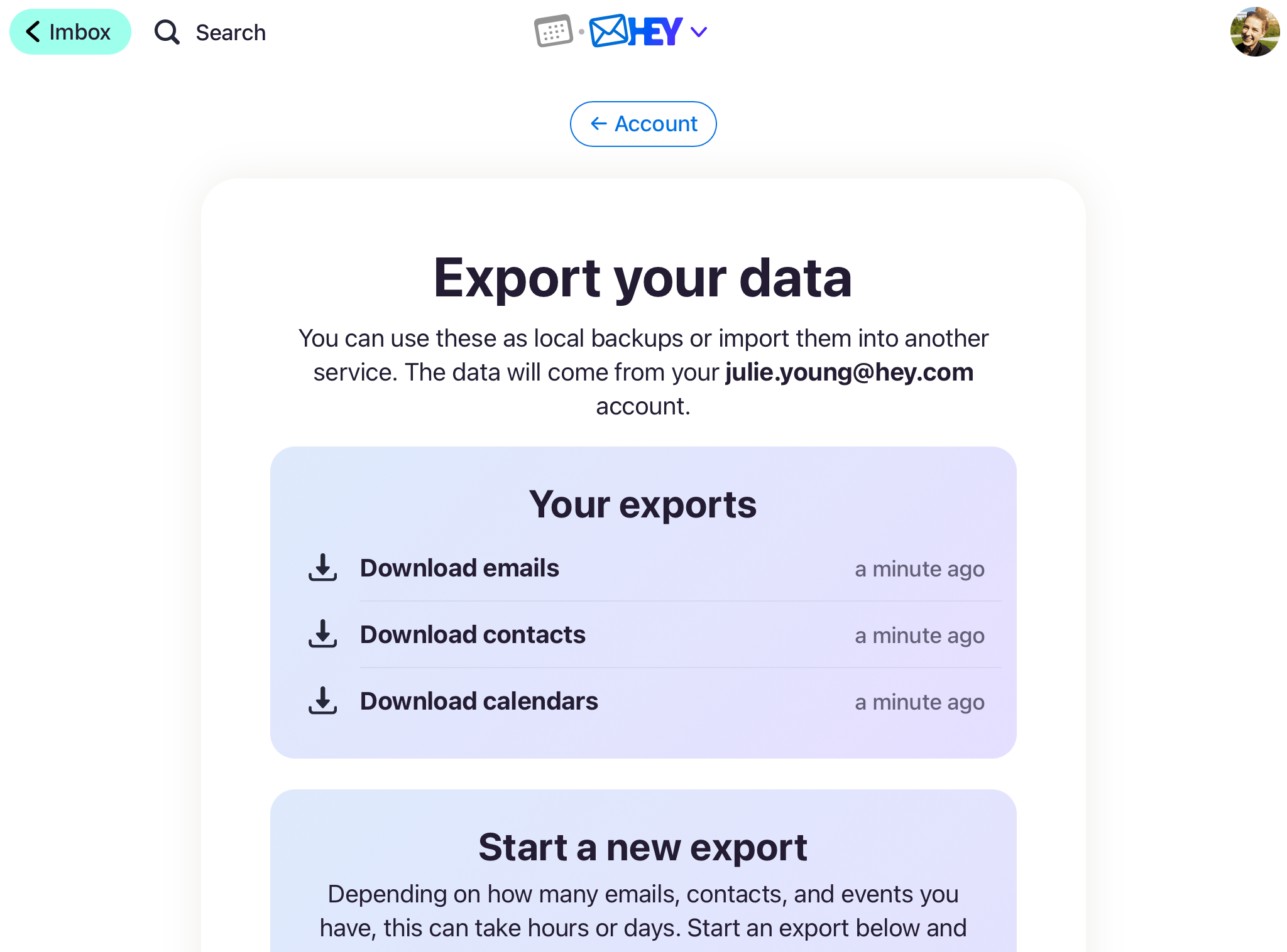 Exported data, ready to download