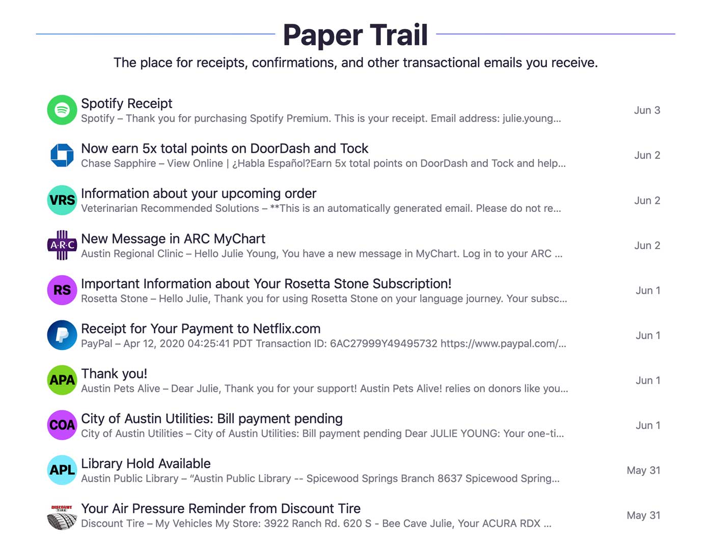 Paper Trail