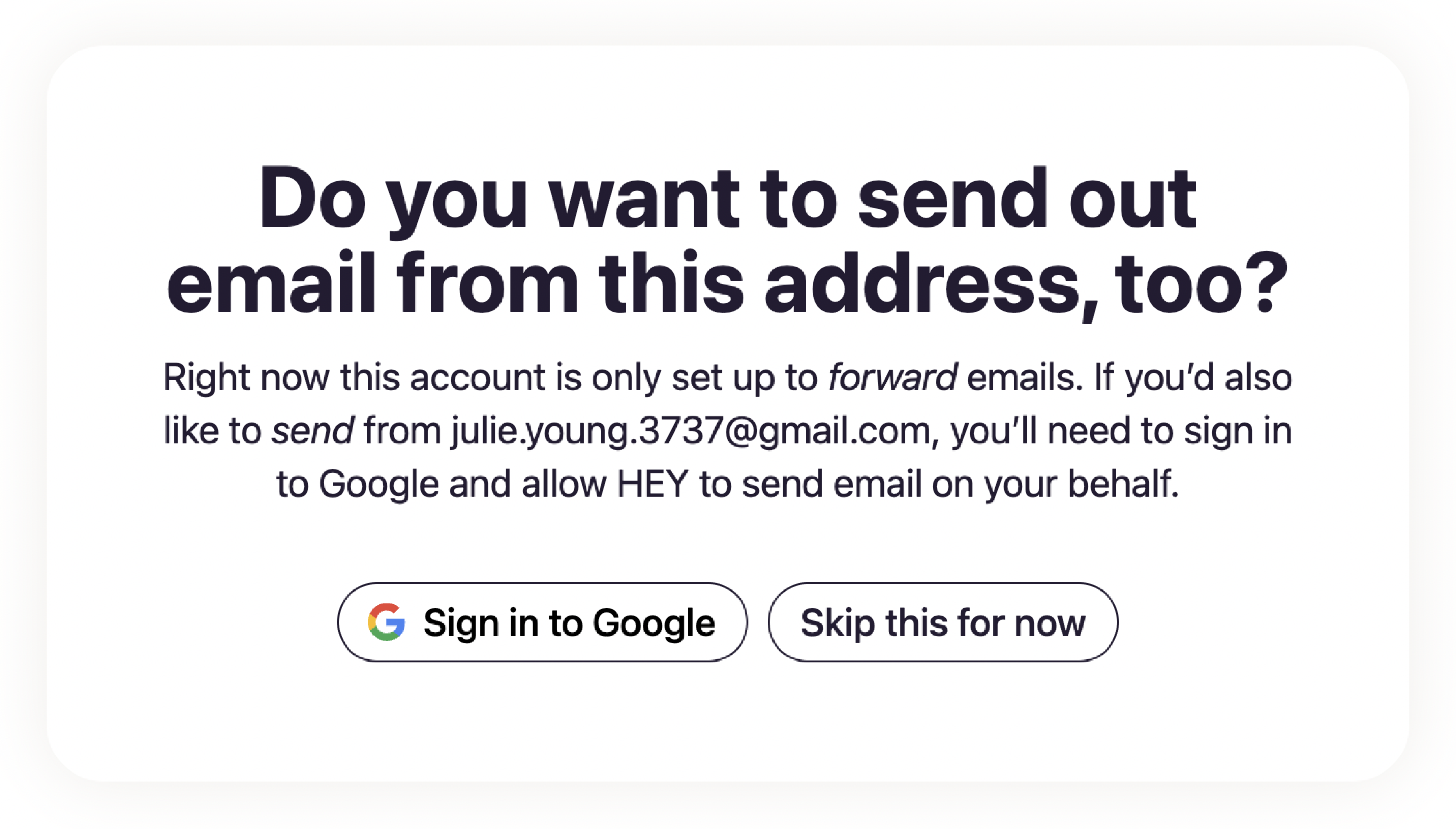 Set up send from Gmail address
