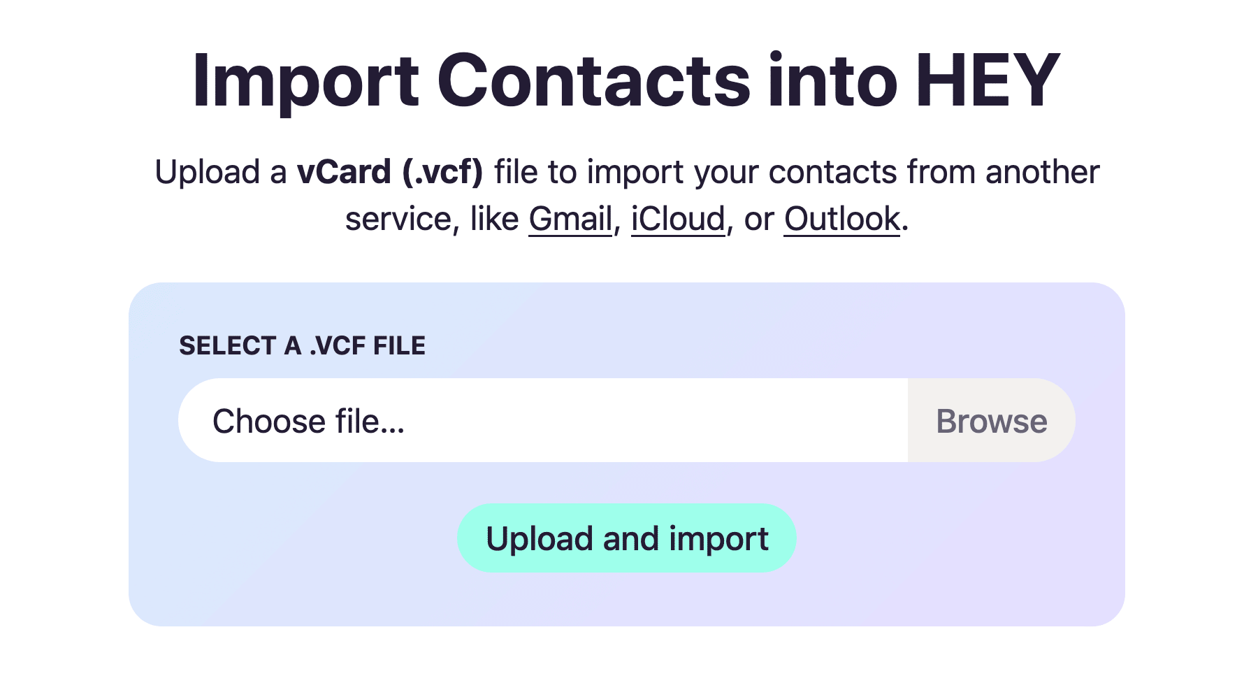 Importing your contacts in HEY